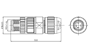 Цилиндрический соединитель-вилка M12-D, арт. B76227356721