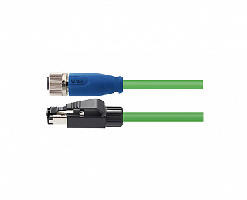 Цилиндрический соединитель-розетка/RJ45 (каб. сборка) M12-F04D-T/RJ45P-T-1.5-PUR-PFN 1630040024004