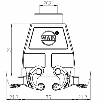 Корпус соединителя - кабельная часть W10B-TEH-2L/PSE-PG21 WS 1111104485005