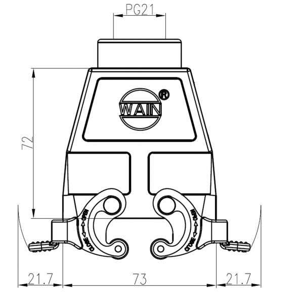 КОРПУС СОЕДИНИТЕЛЯ - КАБЕЛЬНАЯ ЧАСТЬ W10B-TEH-2LPSE-PG21 WS 1111104485005