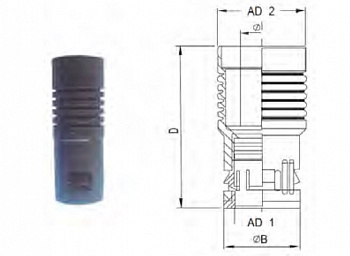 Переходник для гофрорукава AD42.5/AD54.5, арт. WQGR-54.5/42.5G