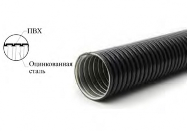 Защитный металлорукав в ПВХ оболочке